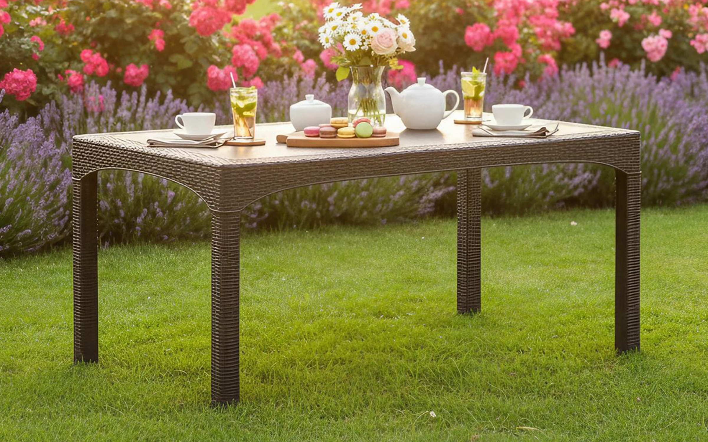 Masa de gradina Atesa 150, maro inchis  1